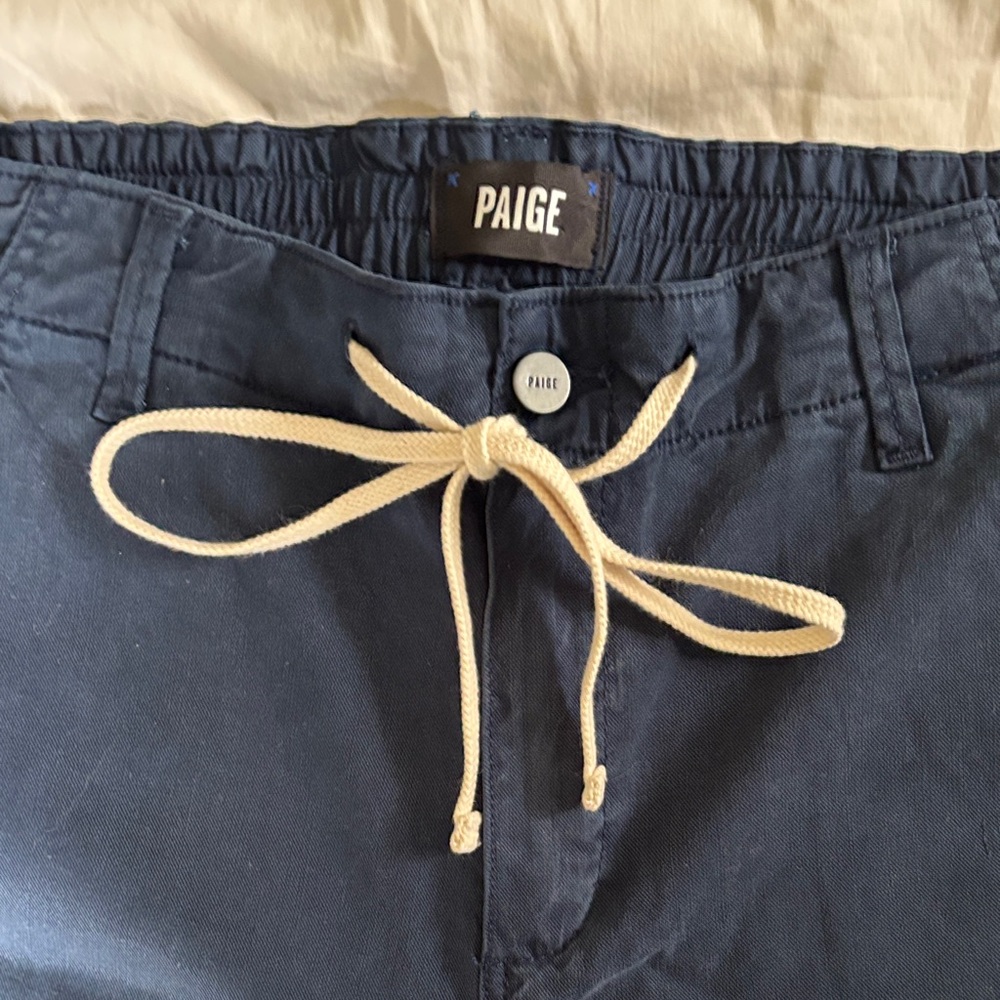 PAIGE women’s Christy Chinos with Drawstring in French Navy Size 29 NWOT - Picture 3 of 9